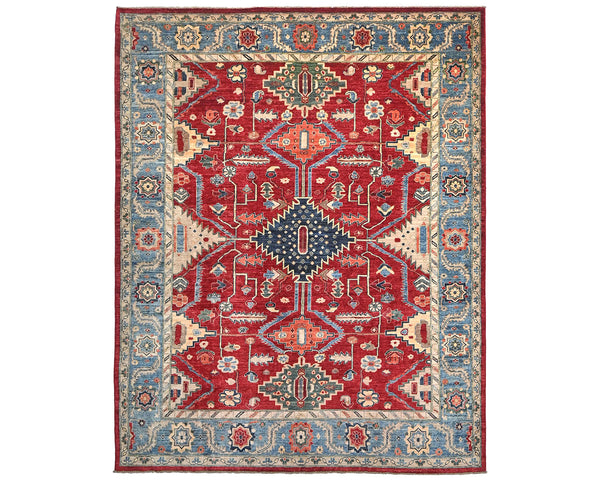 8x10 Red Aryana Afghan Hand Knotted Veg Dye Wool Area Rug